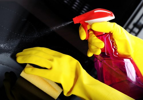 Detailed kitchen and bathroom deep cleaning service in progress